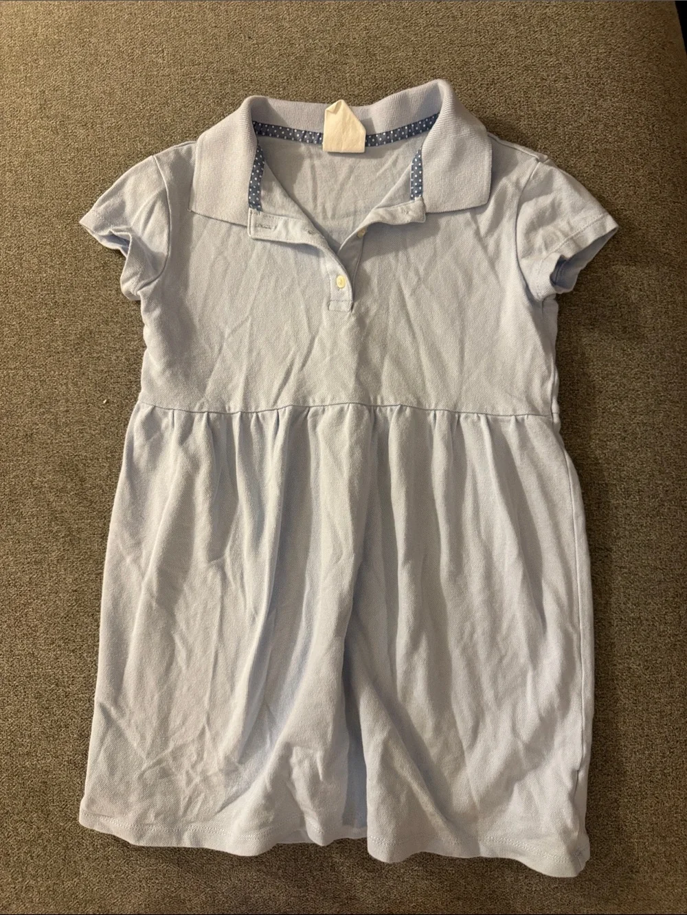 5/$15- Girls' Light Blue Polo Dress - Casual Short Sleeve Top